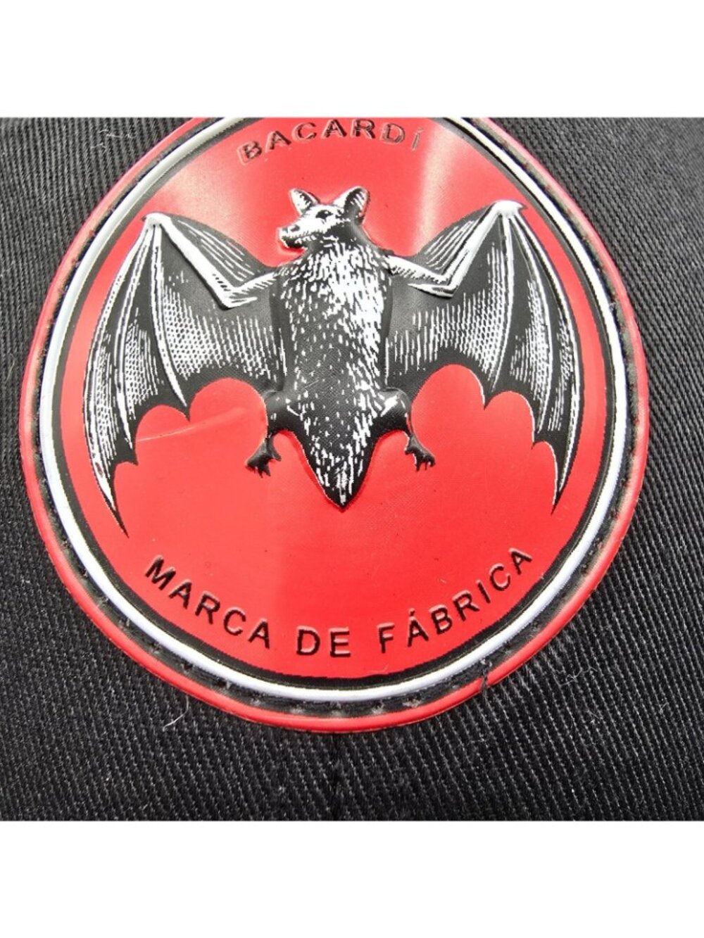 Bacardi Marca De Fabrica Bat Logo Red & Black Mesh Snapback Hat *Fair Condition - Picture 2 of 11
